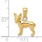 14K Yellow Gold Chihuahua Dog Charm Pendant Jewelry 18mm x 16mm